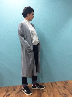 「アイテム（カーディガン/ボレロ）」を使った、sakubayashiさん（レディース・154cm）の冬コーディネート