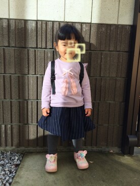 「フェリシモキッズ（フェリシモキッズ）のアイテム（スウェット）」を使った、aoさん（キッズ・110cm）の冬コーディネート