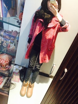 「PULL&BEAR（プルアンドベア）のアイテム（ダウンジャケット/コート）」を使った、Kさん（レディース・165cm）の冬コーディネート