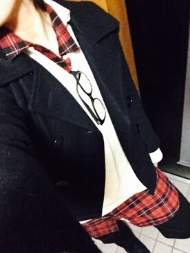 「アイテム（ピーコート）」を使った、タダのさく。さん（レディース・162cm・10代）の冬コーディネート