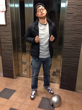 「GAP（ギャップ）のアイテム（ナイロンジャケット）」を使った、shinzaemonさん（メンズ・174cm）の秋コーディネート