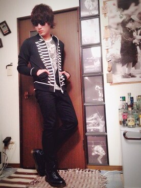 「アイテム（ジャージ）」を使った、kaakun.さん（メンズ・175cm・20代）の冬コーディネート