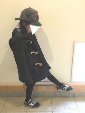「無印良品（ムジルシリョウヒン）のアイテム（ダッフルコート）」を使った、natsuさん（キッズ・110cm）の冬コーディネート