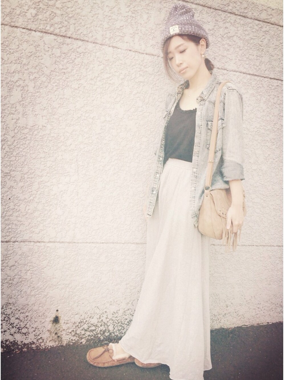 「ママコーデ、ootd、outfit、ママ、コーディネート」｜「？？？のアイテム（スカート、グレー系）」を使った、34◡̈*さん（レディース・156cm）の秋コーディネートの1枚目の写真