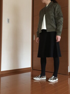 「SLOBE IENA（スローブイエナ）のアイテム（MA-1）」を使った、si-naさん（レディース・160cm）の春コーディネート