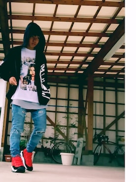 「BBCのアイテム」を使った、showgoさん（メンズ・165cm）の冬コーディネート