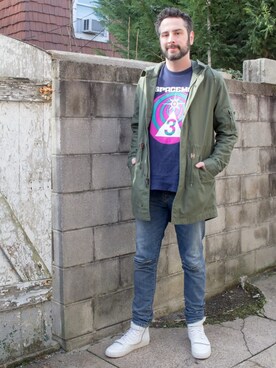 「Saint Laurent」｜「アイテム（ミリタリージャケット）」を使った、Mason Kraneさん（メンズ・183cm）の夏コーディネート
