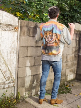 「Saint Laurent」｜「アイテム（デニムジャケット）」を使った、Mason Kraneさん（メンズ・183cm）の秋コーディネート