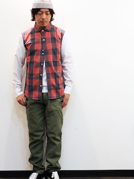 「Hexico（ヘキシコ）のアイテム」を使った、koichiroさん（メンズ・170cm）の春コーディネート