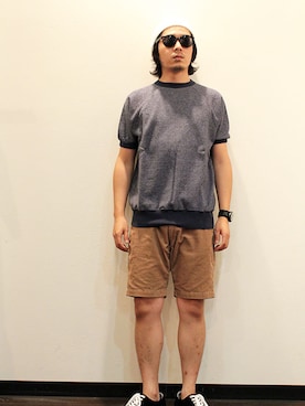 「アイテム（スウェット、その他）」を使った、koichiroさん（メンズ・170cm）の夏コーディネート