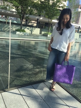 「MSGM（エムエスジーエム）のアイテム（パンツ）」を使った、kumonさん（レディース・163cm）の夏コーディネート
