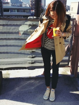 「RHRB（アールエイチアールビー）のアイテム」を使った、chicoさん（レディース・158cm）の春コーディネート