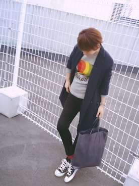 「CONVERSE（コンバース）のCONVERSE ALL STAR　ハイカットスニーカー（スニーカー）」を使った、chicoさん（レディース・158cm）の秋コーディネート