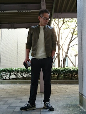 「PLST（プラステ）のアイテム（ミリタリージャケット）」を使った、MASACさん（メンズ・175cm）の秋コーディネート