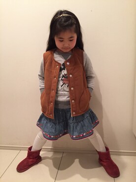 「Lattice（Lattice）のアイテム（ヘアアクセサリー）」を使った、erinさん（キッズ・110cm）の冬コーディネート
