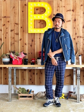 「ウエストイン」｜「アイテム（ジャケット/アウター）」を使った、fumioさん（メンズ・168cm）の秋コーディネート