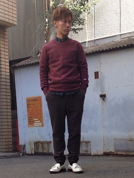 「MR.GENTLEMAN」｜「アイテム（スウェット）」を使った、コニ---♪さん（メンズ・170cm）の冬コーディネート