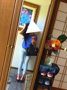 「MINIMUM（ミニマム）のアイテム（バッグ）」を使った、さおりんさん（レディース・159cm）の夏コーディネート
