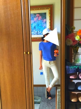 「ポカリコーデバトン」｜さおりんさん（レディース・159cm）の夏コーディネート