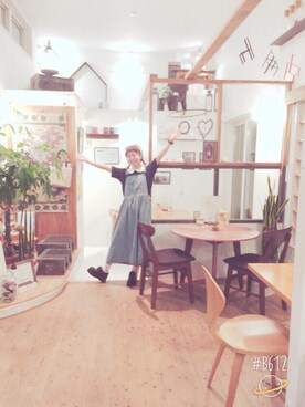 「原宿系」｜「アイテム（オールインワン・サロペット）」を使った、pa-paさん（レディース・152cm）の冬コーディネート