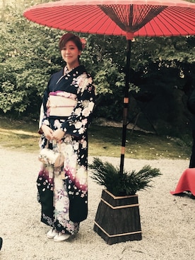 「アイテム（水着/着物・浴衣）」を使った、yajima wakaさん（レディース・170cm）の秋コーディネート