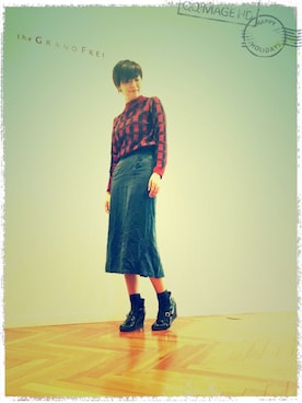 「アイテム（ブーティ）」を使った、yajima wakaさん（レディース・170cm）の秋コーディネート