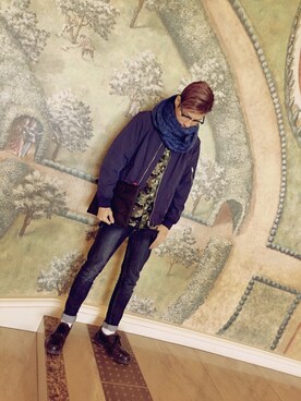 「alpha」｜「アイテム（その他アウター）」を使った、Daisuke Hondaさん（メンズ・178cm）の冬コーディネート