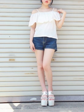 「アイテム（サンダル）」を使った、Yuu.さん（レディース・143cm・10代）の夏コーディネート