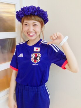 「ジャパンブルー」｜「アイテム（アクセサリー）」を使った、さえしさん（レディース・154cm）の夏コーディネート