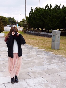 「Dr. Martens（ドクターマーチン）のDr.Martens (ドクターマーチン)/1461 3EYE GIBSON SHOES（その他シューズ）」を使った、m!ho de janeiroさん（レディース・157cm）の冬コーディネート