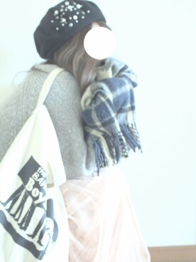 「Three Four Time（ｽﾘｰﾌｫｰﾀｲﾑ）のアイテム（ハンチング/ベレー帽）」を使った、m!ho de janeiroさん（レディース・157cm）の秋コーディネート
