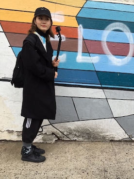 「HUF」｜「アイテム（ノーカラージャケット）」を使った、723さん（レディース・166cm）の冬コーディネート