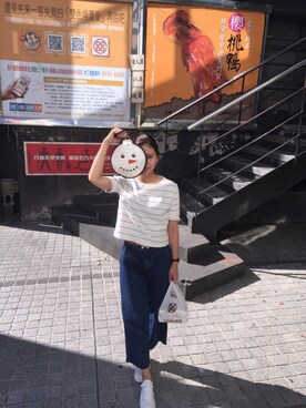 「Simpleのアイテム（トップス）」を使った、肚子安さん（レディース・153cm）の秋コーディネート