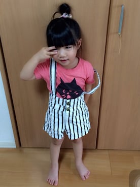 「chuxxx（チュウ）のアイテム（サロペット/オーバーオール）」を使った、aiyanさん（キッズ・100cm）の秋コーディネート