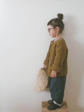 「ざっくりカーデ」｜yuuuさん（キッズ・90cm）の冬コーディネート