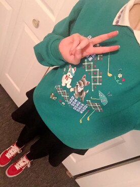 「URBAN OUTFITTERS（アーバンアウトフィッターズ）のアイテム（スカート）」を使った、Melさん（レディース・168cm）の秋コーディネート