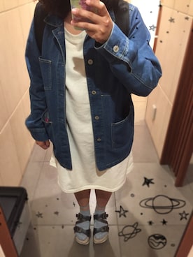 「スポサン」｜「アイテム（デニムジャケット）」を使った、ayari*さん（レディース・151cm）の夏コーディネート