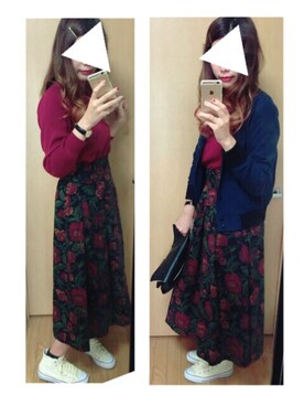 「ウエストイン」｜「アイテム（スタジャン）」を使った、ma☺︎さん（レディース・169cm）の秋コーディネート