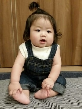 「ドラフトGAP」｜「アイテム（サロペット/オーバーオール）」を使った、hima♬*ﾟさん（キッズ・70cm）の夏コーディネート