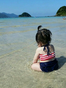 「アイテム（水着、レッド系）」を使った、hima♬*ﾟさん（キッズ・70cm）の夏コーディネート