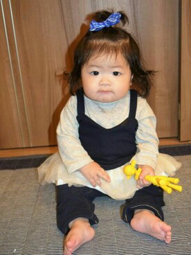 「babygap」｜「アイテム（チュニック）」を使った、hima♬*ﾟさん（キッズ・70cm）の秋コーディネート