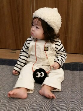 「9ヶ月」｜「アイテム（サロペット/オーバーオール）」を使った、hima♬*ﾟさん（キッズ・70cm）の秋コーディネート