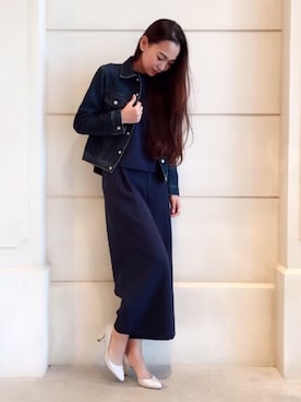 「MAISON DE REEFUR」｜「アイテム（デニムジャケット）」を使った、SAKI TAKAYAMAさん（レディース・164cm）の冬コーディネート