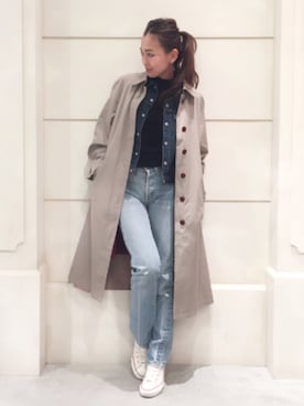 「MAISON DE REEFUR」｜「アイテム（デニムジャケット）」を使った、SAKI TAKAYAMAさん（レディース・164cm）の冬コーディネート