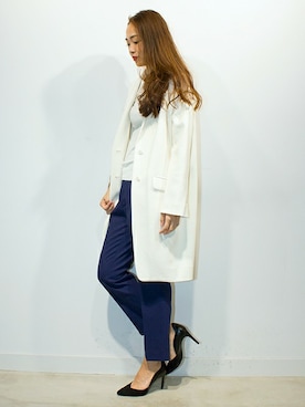 「MAISON DE REEFUR」｜「アイテム（チェスターコート）」を使った、SAKI TAKAYAMAさん（レディース・164cm）の冬コーディネート