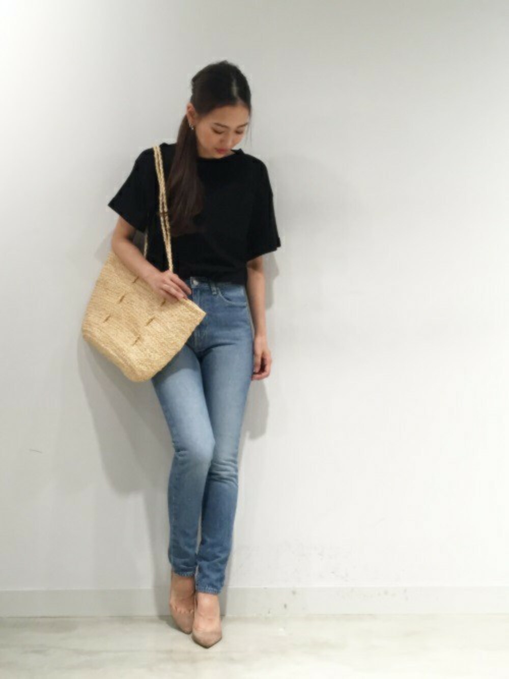 LI HUA(リーファー) / High Waist Cropped Denim Pants/ハイウエスト 