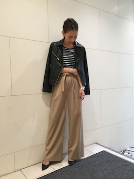 「MAISON DE REEFUR」｜「アイテム（ダウンジャケット/コート）」を使った、SAKI TAKAYAMAさん（レディース・164cm）の秋コーディネート