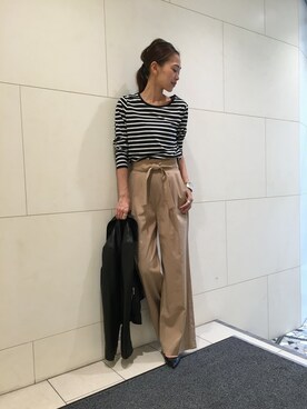 「MAISON DE REEFUR」｜「アイテム（ダウンジャケット/コート）」を使った、SAKI TAKAYAMAさん（レディース・164cm）の秋コーディネート