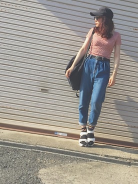 「RICHARDSON（リチャードソン）のアイテム（帽子）」を使った、Hiromiiiさん（レディース・158cm）の夏コーディネート