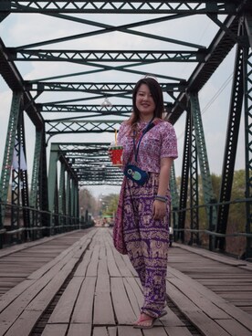 「travel」｜「アイテム（その他）」を使った、梁爷想长个儿さん（レディース・158cm）の秋コーディネート